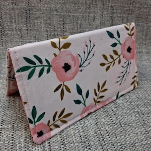 Scheckheft Cover BLUMEN Stoff Brieftasche Halter Debit-Registratur Clutch Geldbörse Billfold Coupon-Halter