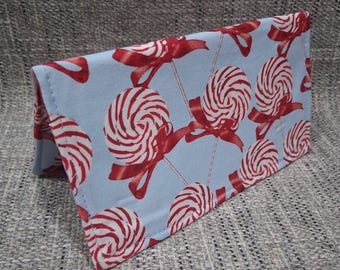 PEPPERMINT Checkbook Credit Card Gift  Holder Wallet Clutch Purse Billfold Coupon Keeper Ready-Made