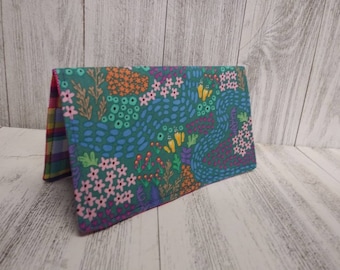 Fabric Check Book Cover Floral Beauty Registry Wallet  Document Coupon Organizer Purse