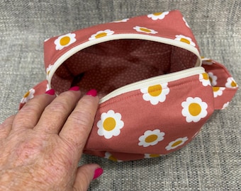 Small Foam BOXY Ditty Bag Fabric Zipper Pouch Personal Make up  Accessories Ready-Made