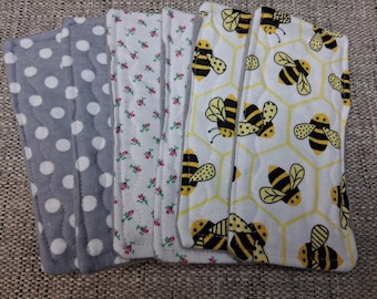 WATERPROOF Fleece Layered Flannel Zorb Pads Hand Eco Friendly For Cats Small Dogs Set of 4 Made in USA