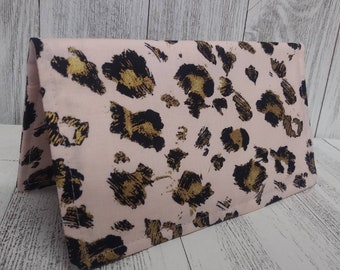 Pink LEOPARD Checkbook Cover Debit Registry Wallet Money Holder Clutch Purse Billfold Coupon Keeper