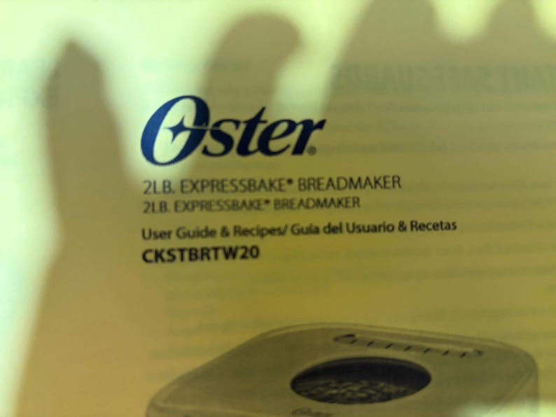 OSTER 2LB EXPRESSBAKE Breadmaker Machine Instruction Manual for models CKSTBRTW20 Recipes English or Spanish Language Bild 3