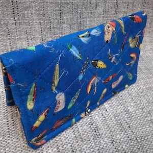 Gesteppter Fisch lockt Scheckheft-Cover-Stoff-Mappen-Halter Debit-Registratur-Clutch-Geldbeutel-Brieffaltungs-Gutscheinhalter