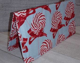 Peppermint Candy WALLET Ribbons Credit Debit Card Holder Registry Clutch Purse Billfold Coupon Keeper