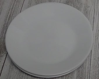 4 CORELLE Dessert Plates Plain White 6.75 inch EUC