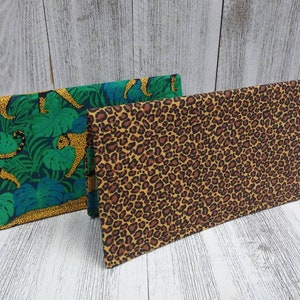 Leopard Muster Gepard Scheckheft Einband Debit Geldbörse Geldbörse Stoff