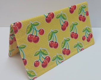 CHERRIES Cherry Checkbook Cover Debit Registry Wallet Holder Clutch Purse Billfold Coupon Keeper