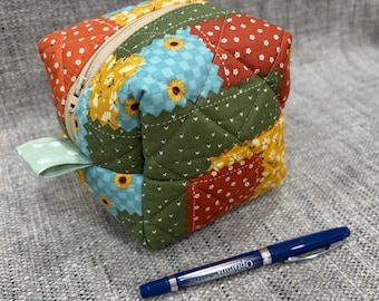 Extra Small Foam Cube Ditty Bag Fabric Zipper Pouch Personal Make up  Accessories Ready-Made