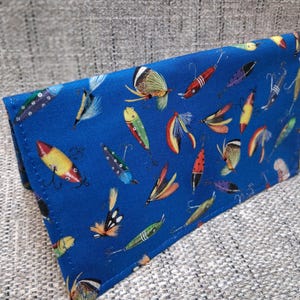 FISCH KÖNNTE Scheckheft-Abdeckung Stoff Brieftasche Halter Debit-Registratur Clutch Geldbörse Billfold Coupon-Halter