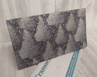 Sparkling CHRISTMAS Trees Wallet Coupon Checkbook Cover Holder Clutch Purse Billfold USA Ready-Made