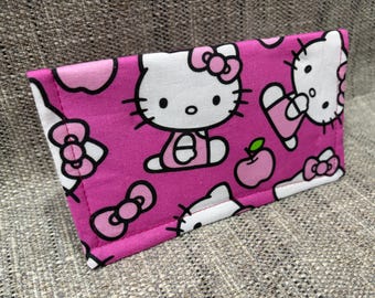 PINK Kitty CATS Check Book Cover Transaction Registry Cotton Fabric Document Coupon Purse Accessory