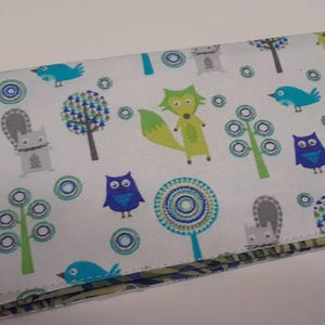 CAPA DO LIVRO DE VERIFICAÇÃO Raposa Esquilo Coruja Pássaros Suporte de cupom de tecido Bolsa de embreagem Carteira pronta para uso