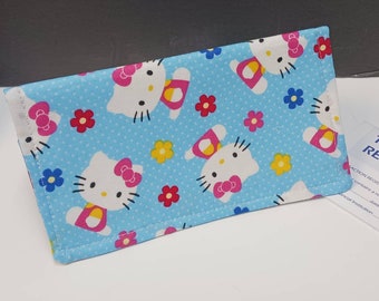 CHECK BOOK Cover and Debit Card Document Coupon Organizer Purse Cute Kittens on Fabric