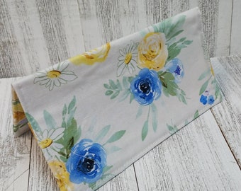 Fabric CheckBook Cover Registry Wallet Document Coupon Organizer Purse Floral Print