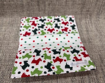 WESTIE Dogs Fabric Checkbook Cover Handmade Card Holder Wallet Clutch Purse