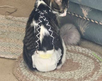 SUSPENDERS Detachable for Cat Diapers Stud Pants Fabric Clip on Adjustable