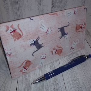 CATS Scheckheft Cover Stoff Brieftasche Halter Debit Register Clutch Geldbörse Billfold Coupon stifter