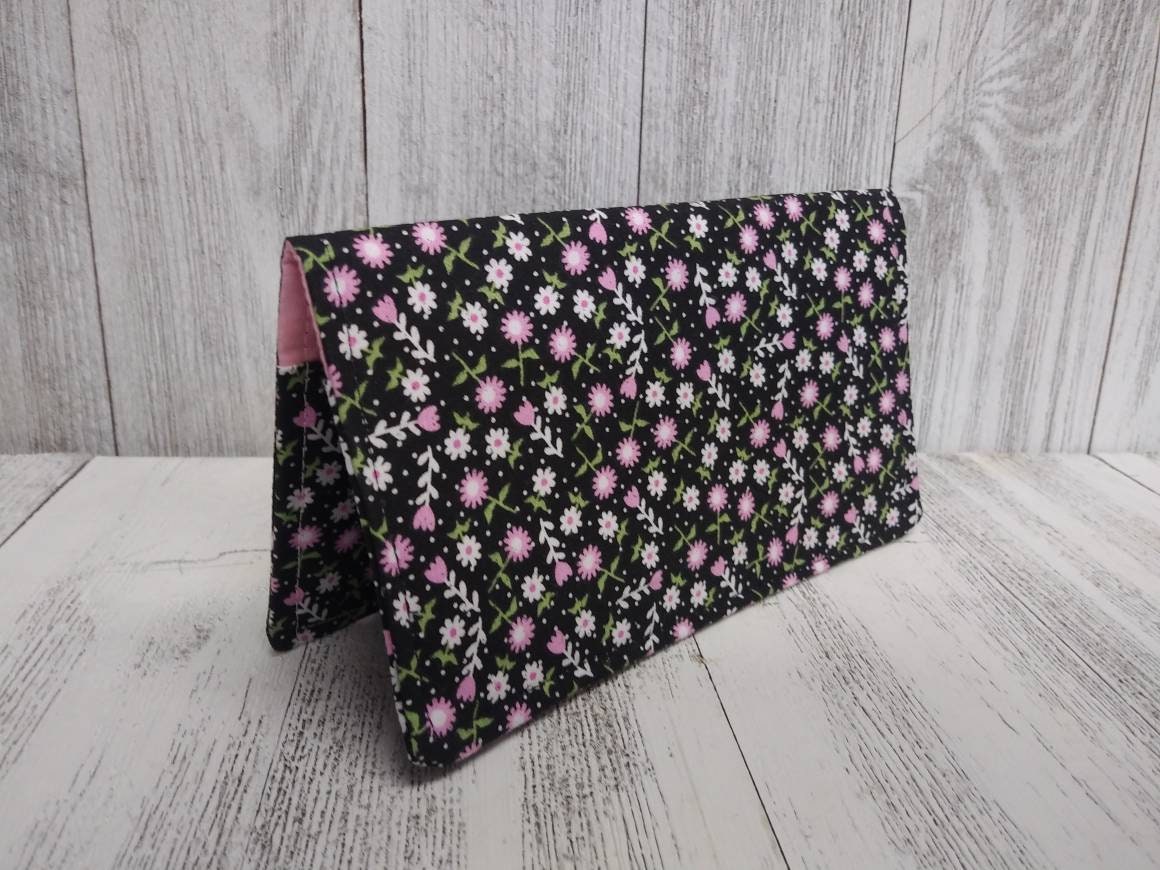 Fabric Check Book Cover Petit Daisy Floral Beauty Registry Wallet