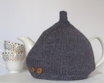 Tea Cosy in Purple Heather Aran Wool