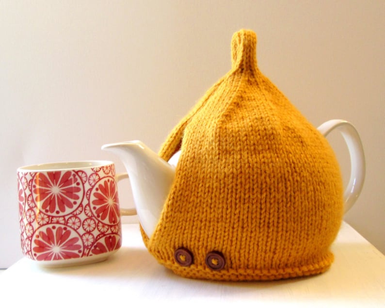 Tea Cosy in Mustard Aran Wool Etsy UK