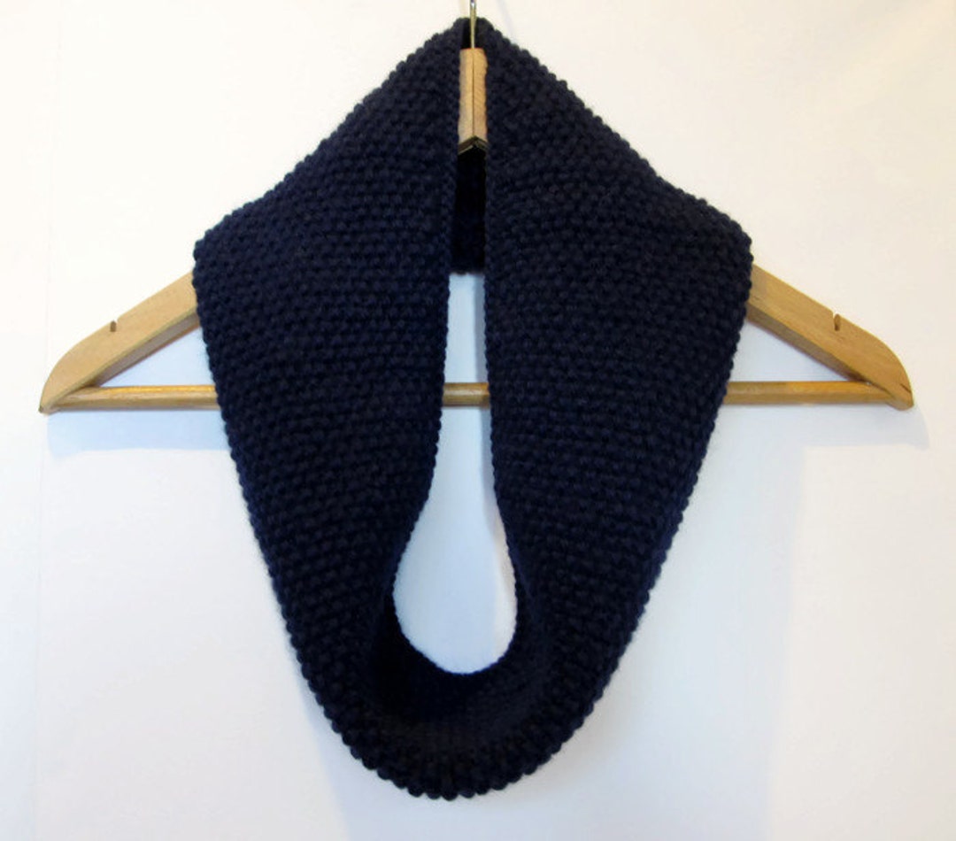 Cowl Infinity Scarf in Navy Blue Alpaca Wool - Etsy