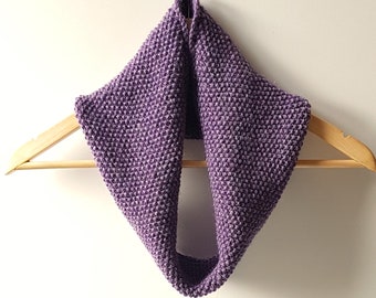 Cowl Infinity Scarf in Heather Purple Alpaca Wool