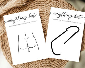 Dirty Bachelorette Party Game Printable, Anything But Game, Adult Hen Party, Funny Bridal Shower Activity, Girls Night Drinking Game