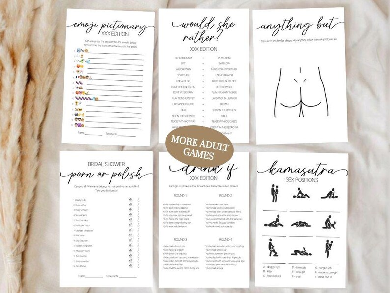 Dirty Bachelorette Party Game Printable, Anything But Game, Adult Hen Party, Funny Bridal Shower Activity, Girls Night Drinking Game image 8
