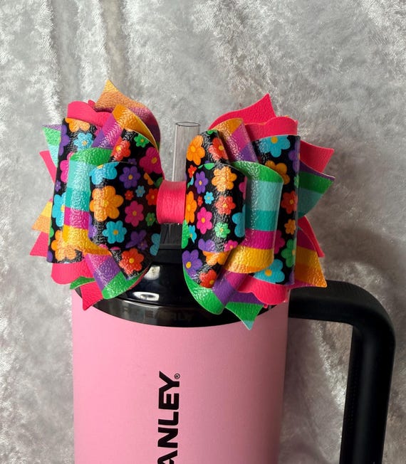 Bright colorful flowers Tumbler Bow