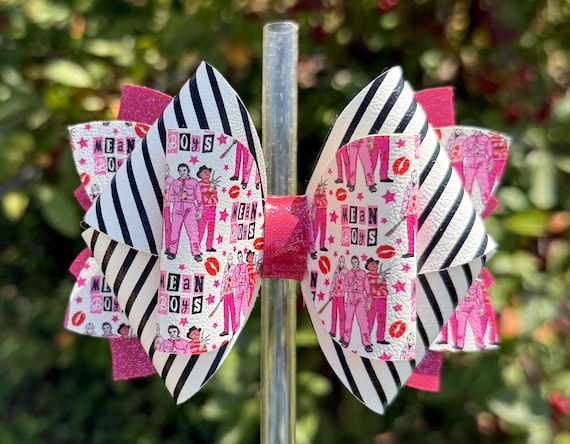 Halloween Tumbler Bow: "Mean Boys" Acrylic Straw Attachment
