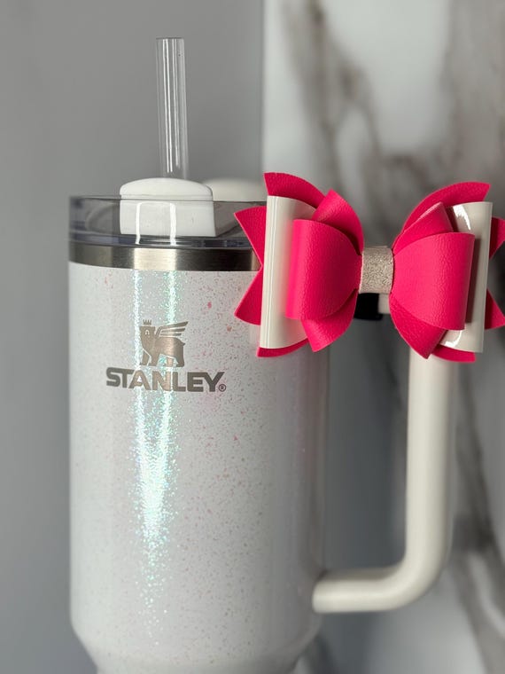 Hot Pink Minimalist Tumbler Bow | Cup Handle Bow | Stanley Accessory