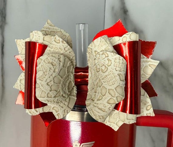 Red Lace Stanley Tumbler Bow