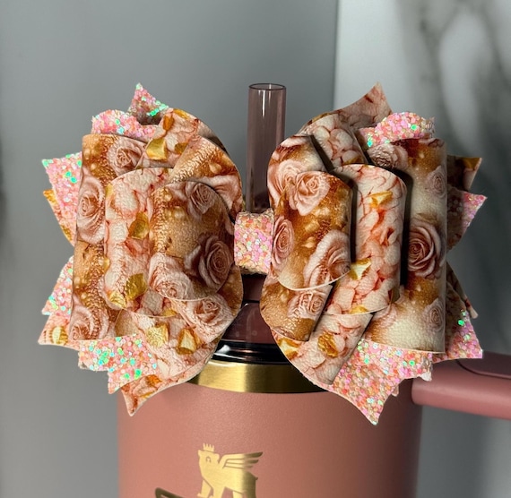 Golden Roses Tumbler Bow