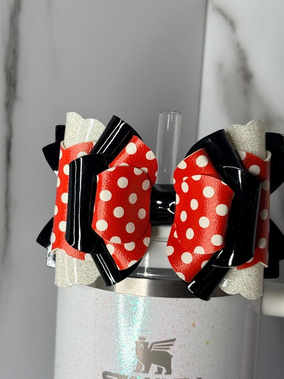Red Polka Dot Tumbler Bow | Stanley Accessory
