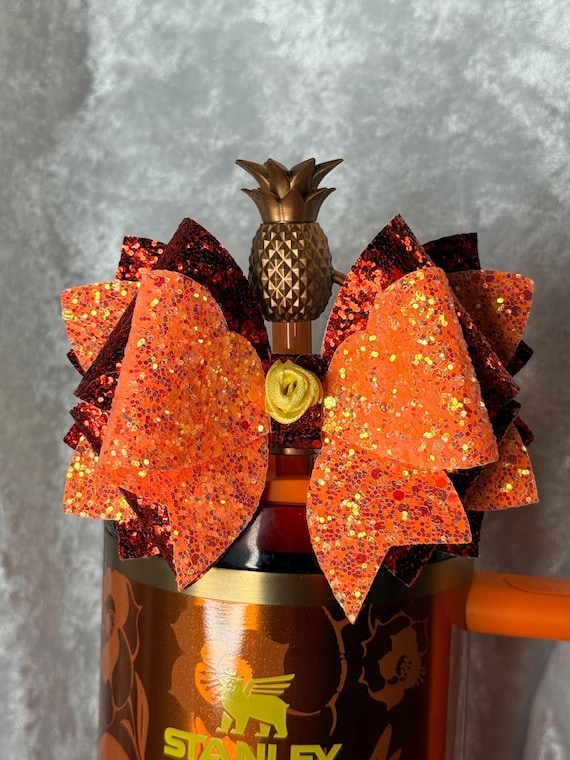 Red and Orange Chunky Glitter bow