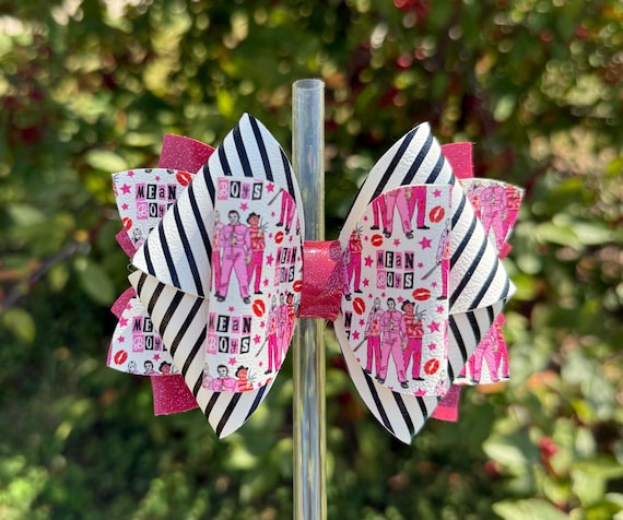 Halloween Tumbler Bow: "Mean Boys" Acrylic Straw Attachment