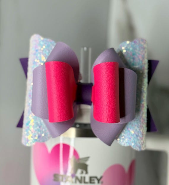 Glitter Tumbler Bow | Pink & Purple Pastel Cup Accessory