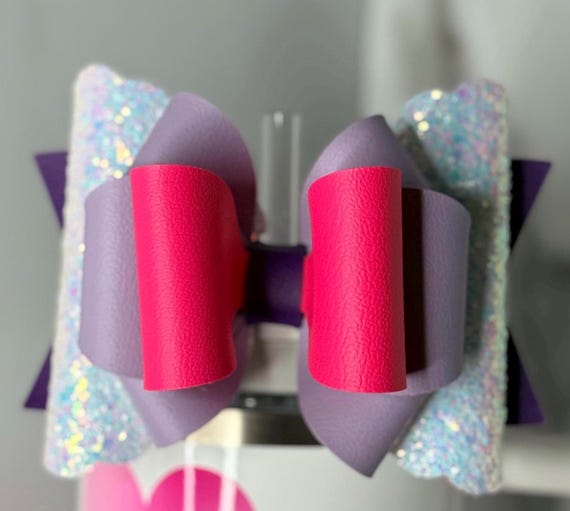 Glitter Tumbler Bow | Pink & Purple Pastel Cup Accessory
