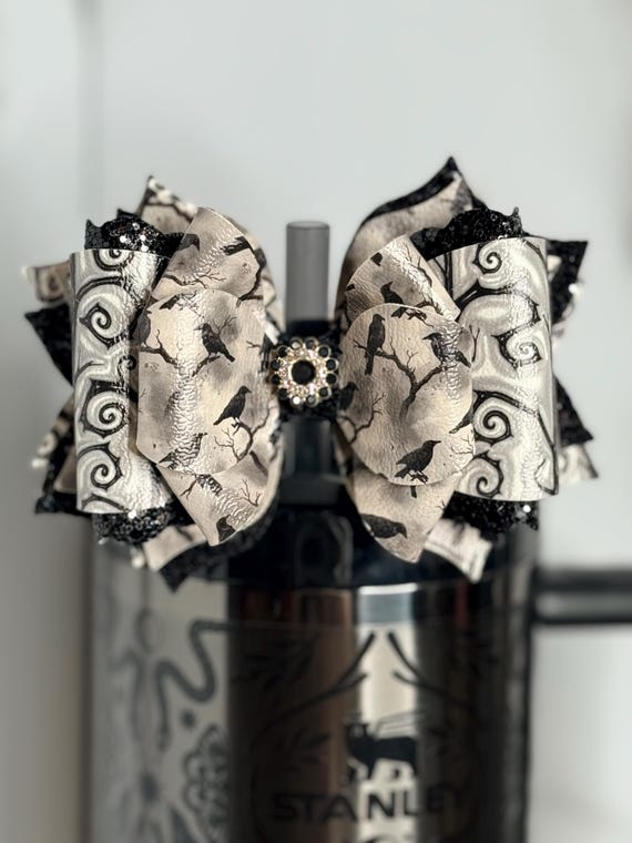 Ravens Tumbler Bow: Spooky Trees, Halloween Decor