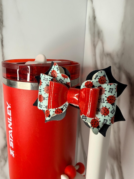 Ladybug “Love Bug” Tumbler Handle Bow
