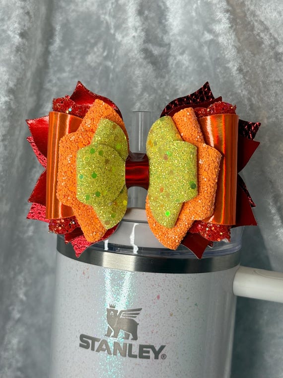 Red Orange and Yellow Tumbler Bow