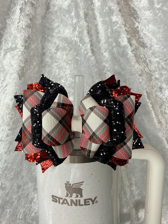 Red & Black Plaid Tumbler Bow