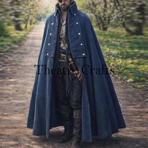 Mantello da capitano pirata / Costume da bucaniere rinascimentale / Moda storica