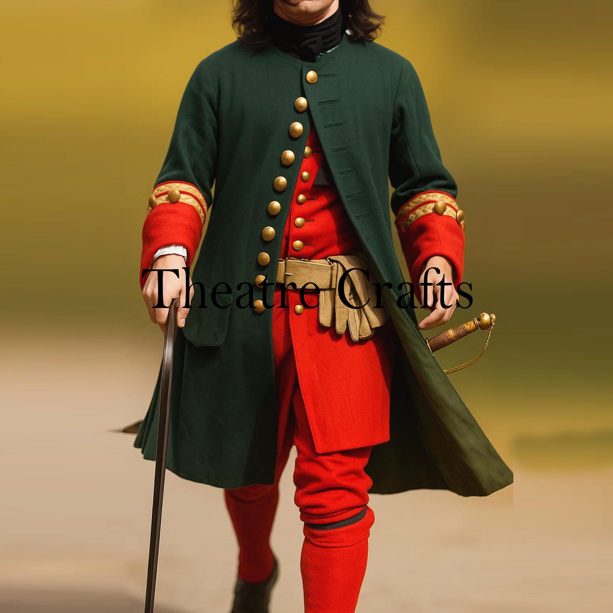 18th Century Colonial Frock Coat: British Continental War Reenactment ...