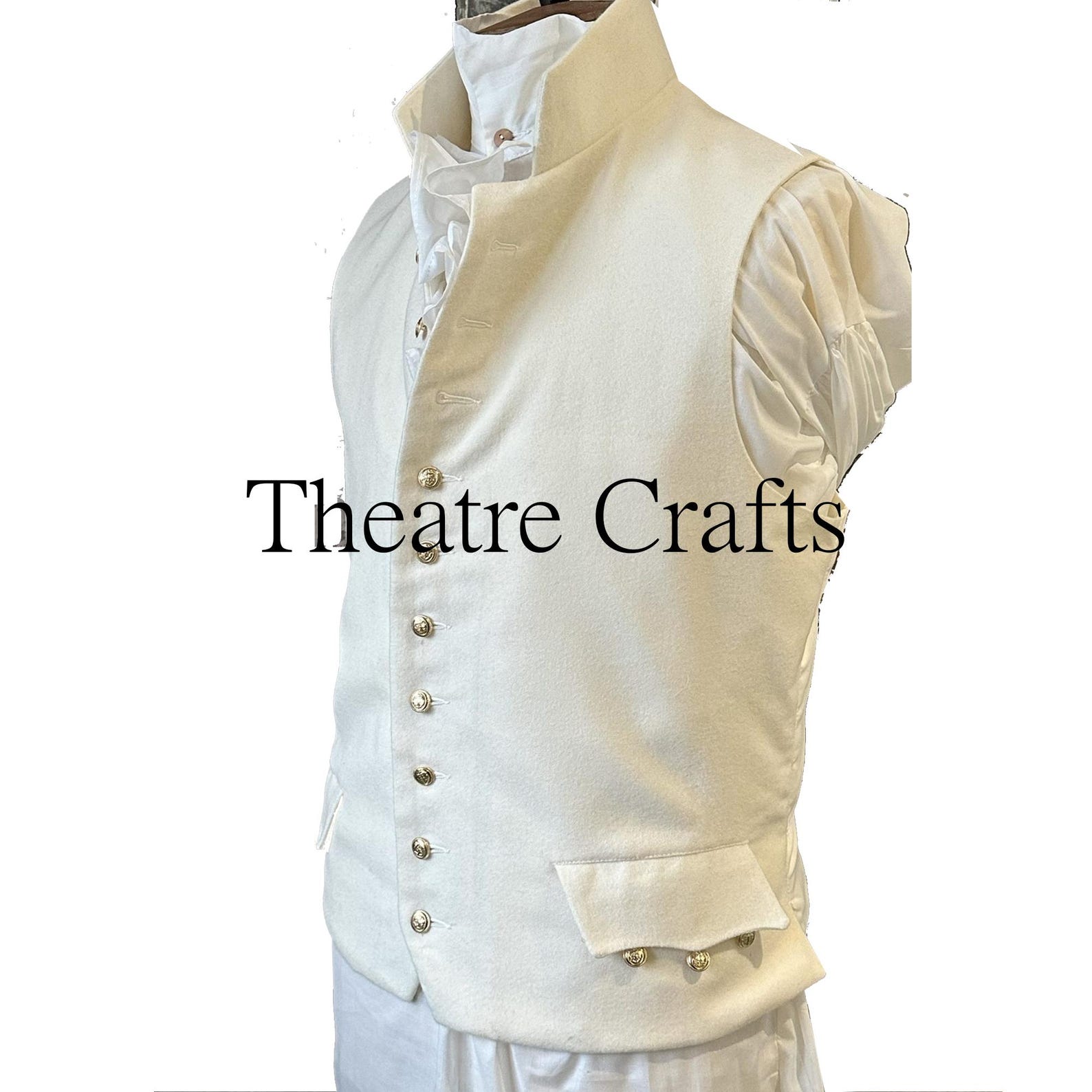 Men's White Wool Colonial Waistcoat: 18th Century Style Vest - Etsy