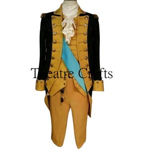 18th Century Military Officer Coat: Black Wool Revolutionary War Reenactment Costume