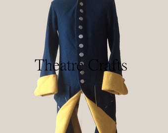 18th Century Navy Blue Military Coat: Carolan Army Northern War Jacket