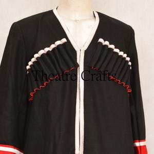 Traditional Black Wool Cossack: Gold Braided Scottish Highland Dress