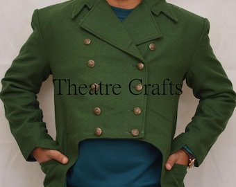 Men Regency Dress, Pride & Prejudice Dress, Regency Reenactment, Historical Style Regency, Wedding Tailcoat, Men&#39;s Green Wool Tailcoat Sale